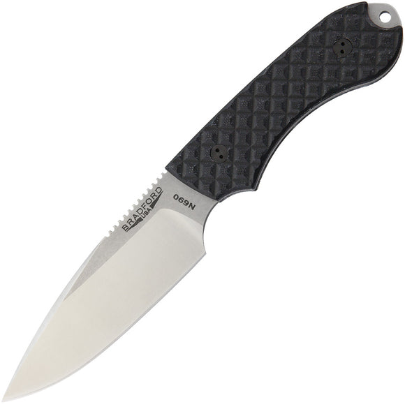 Bradford Knives Guardian 4 Black G10 Knife w/ N690 Fixed Blade w/ Sheath G4BK