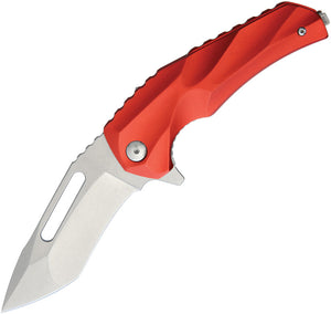 Brous Blades Reloader Linerlock Red Aluminum SW D2 Tool Steel Folding Knife 201