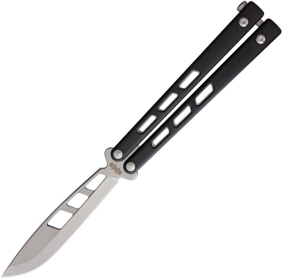 Brous Blades BlackCELL Balisong Stonewash Black G10 Handle Butterfly Knife 253