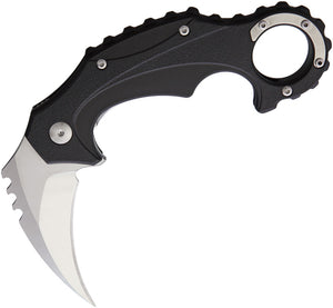 Brous Blades Enforcer Linerlock Satin D2 Tool Steel Black Folding Knife M001