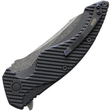 Brous Blades T4 Linerlock Black Acid Wash D2 Tool Folding Pocket Knife M004A