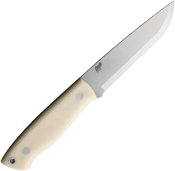 BRISA Trapper 115 Ivory Smooth Micarta Elmax Steel Fixed Blade Knife 079