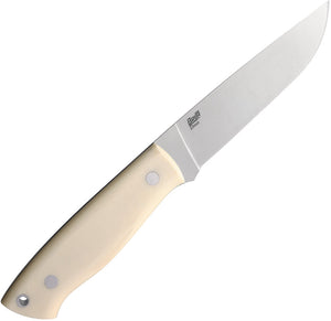 BRISA Trapper 115 Ivory Smooth Micarta Elmax Steel Fixed Blade Knife 080