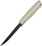 BRISA Trapper 115 Ivory Smooth Micarta Elmax Steel Fixed Blade Knife 080