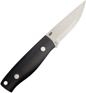 BRISA EnZo 7.5" Elver 85 Black G10 Fixed Blade Knife + Leather Belt Sheath 2208