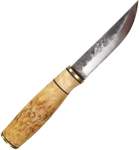 BRISA EnZo Polar 95 Birch Wood Carbon Steel Fixed Blade Knife w/ Sheath I24154