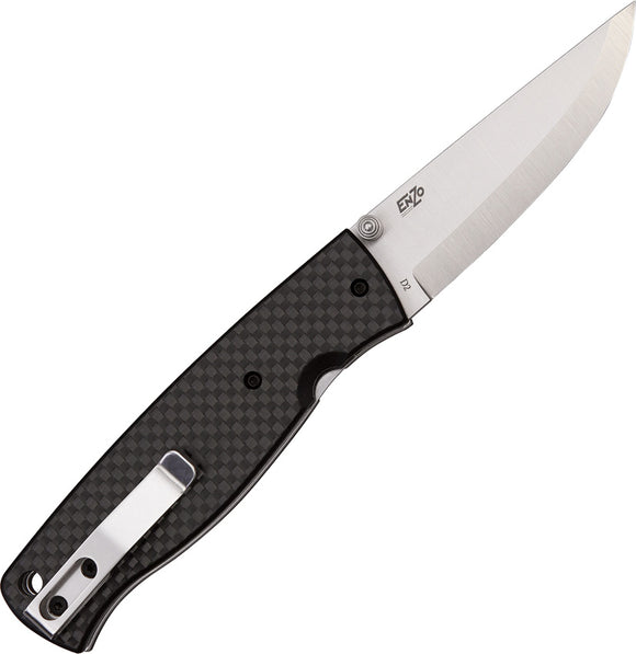 BRISA EnZo Birk 75 Linerlock Black Carbon Fiber D2 Tool Steel Folding Knife 2501
