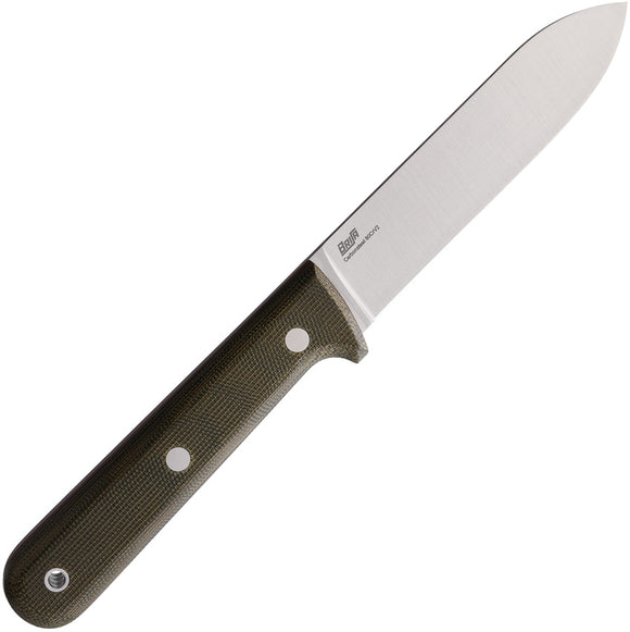 BRISA Kephart 115 Fixed Blade Knife Green Micarta 80CrV2 Carbon Steel Drop Point 272