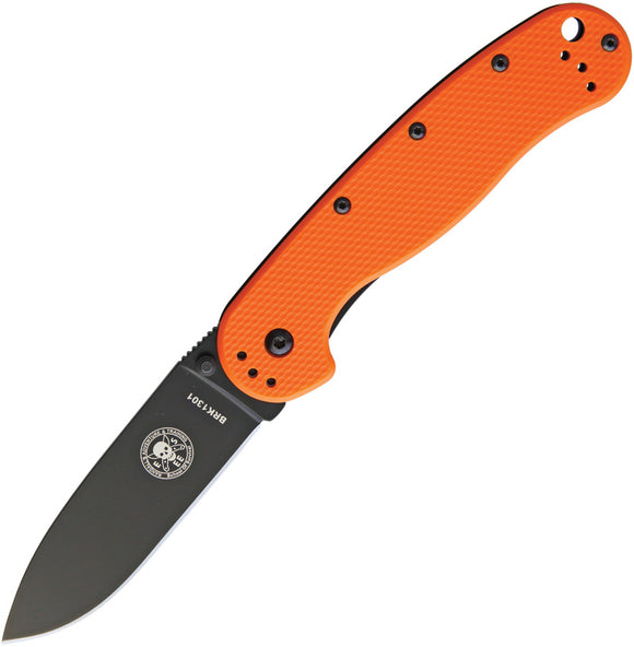 ESEE Avispa Orange Handle Black Blade Folding Knife 1301orb