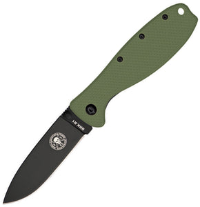 ESEE Zancudo Mosquito Framelock Black Folding Blade OD Green Handle Knife R1ODB