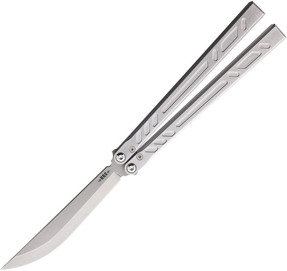 Bladerunners Systems Channel Balisong Gray Aluminum 154CM Butterfly Knife 011