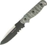 TOPS 10" Black Star Evolution Fixed Serrated Blade Micarta Handle Knife