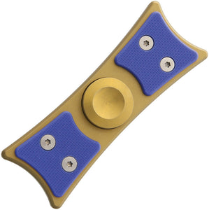 Bastion Large Blue G10 Gold Titanium Hand Spinner Top Ceramic Ball Fidget 205