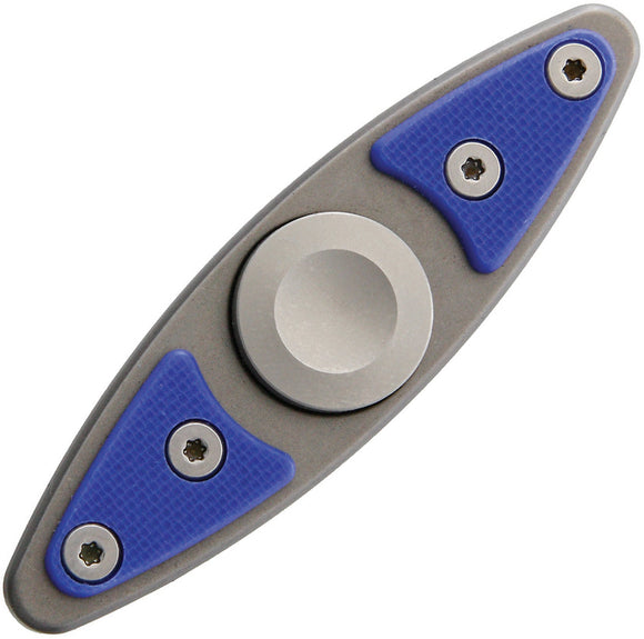 Bastion Small Blue G10 Silver Titanium Hand Spinner Top Ceramic Ball Fidget 207