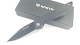 Bastion Blitz Linerlock Black Handle Blackwash Folding Knife 2401