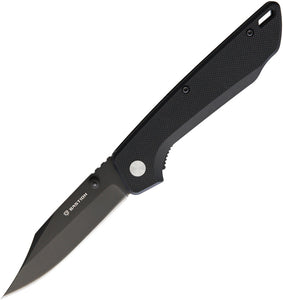 Bastion Blitz Linerlock Black Handle Blackwash Folding Knife 2401