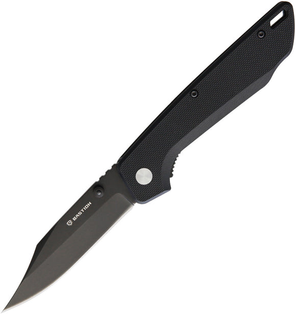 Bastion Blitz Linerlock Black Handle Blackwash Folding Knife 2401