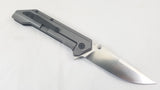 Bastion Stryker Framelock Black Handle Plain Folding Knife 2412