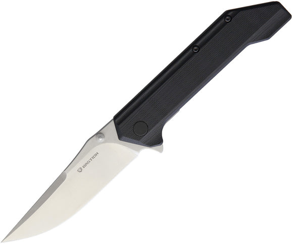 Bastion Stryker Framelock Black Handle Plain Folding Knife 2412