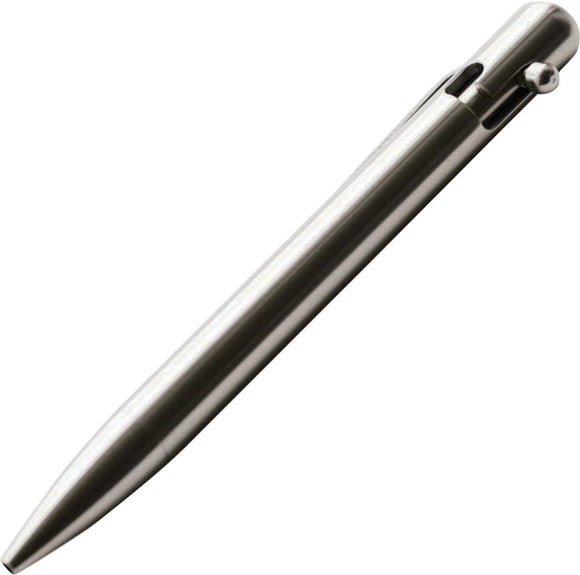 Bastion EDC Gray CNC Titanium Bolt Action Writing Pen w/ Pocket Clip 248
