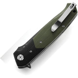 Bestech Knives Swordfish Knife Linerlock Green & Black G10 Folding D2 G03A2