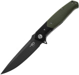 Bestech Knives Swordfish Knife Linerlock Green & Black G10 Folding D2 G03A2