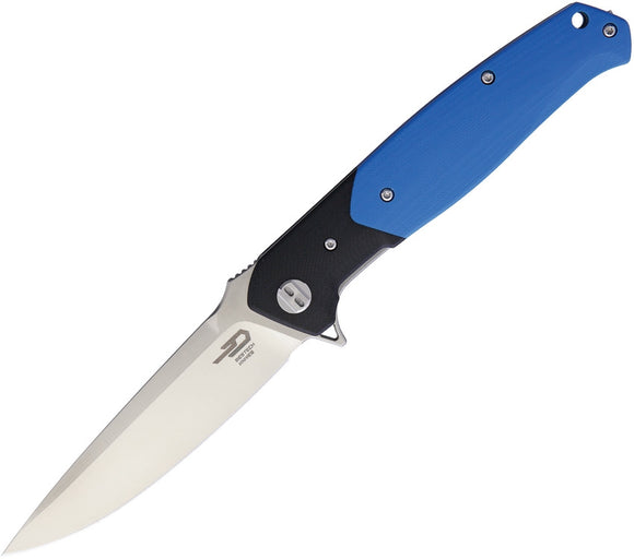 Bestech Knives Swordfish Linerlock Blue/Black G10 Folding D2 Steel Knife G03D