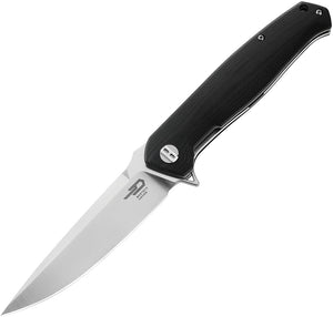 Bestech Knives Swordfish Pocket Knife Linerlock Black G10 Folding Satin D2 G03H