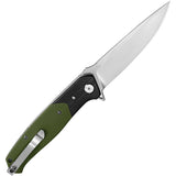 Bestech Knives Swordfish Linerlock Black & Green G10 Folding Magnacut Knife G03J