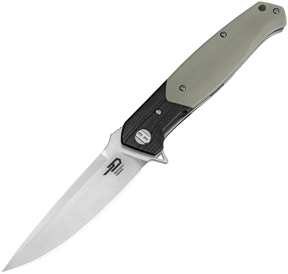 Bestech Knives Swordfish Linerlock Black & Beige G10 Folding Magnacut Knife G03K