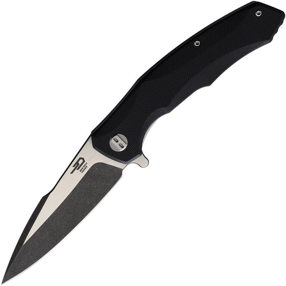 Bestech Knives Warwolf Black G10 Handle D2 Two-Tone Finish Folding Knife G04A2