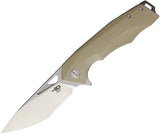 Bestech Knives Toucan Linerlock Beige Stonewashed Folding Knife g14C1