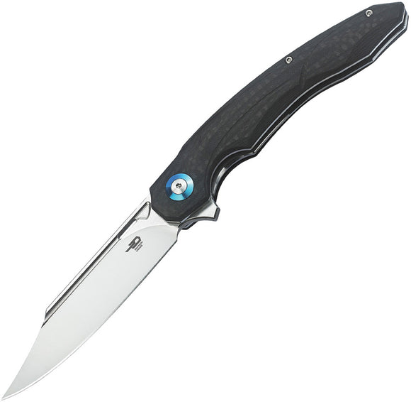 Bestech Knives Fanga Carbon Fiber/Black G10 Folding D2 Steel Pocket Knife G18C