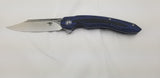 Bestech Knives Fanga Carbon Fiber/Blue G10 Folding D2 Steel Pocket Knife G18E