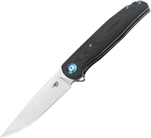 Bestech Knives Ascot Carbon Fiber/Black G10 Folding D2 Steel Pocket Knife G19A