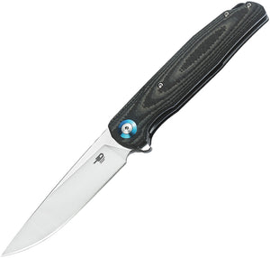 Bestech Knives Ascot Carbon Fiber/Beige G10 Folding D2 Steel Pocket Knife G19B