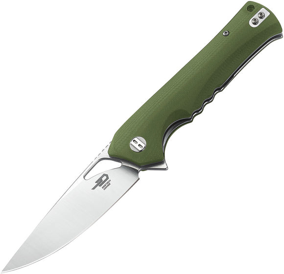 Bestech Knives Muskie Green G10 Folding D2 Steel Pocket Knife G20B1