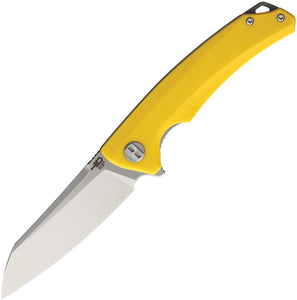 Bestech Knives Texel Linerlock Yellow G10 Folding D2 Steel Pocket Knife G21C1