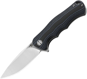 Bestech Knives Bobcat Linerlock Black/Blue G10 Folding D2 Steel Knife G22D1