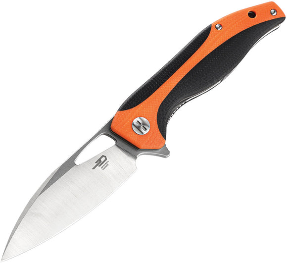 Bestech Knives Komodo Linerlock Black/Orange G10 Folding D2 Steel Knife G26C