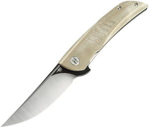 Bestech Knives Swift Beige Micarta Linerlock D2 Folding Knife 30c2