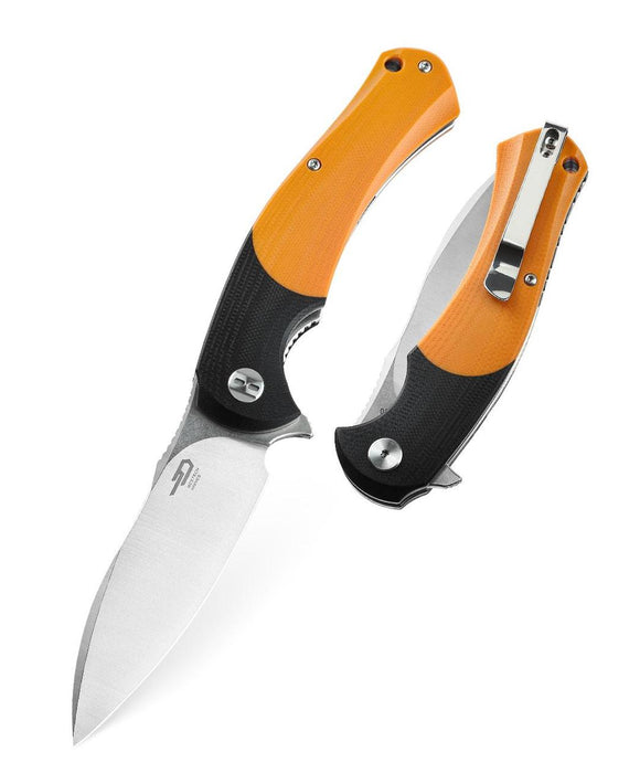 Bestech Knives Penguin Linerlock Orange Folding Pocket Knife 32c