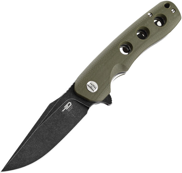 Bestech Knives Arctic Linerlock Green G10 Folding D2 Steel Pocket Knife G33B2