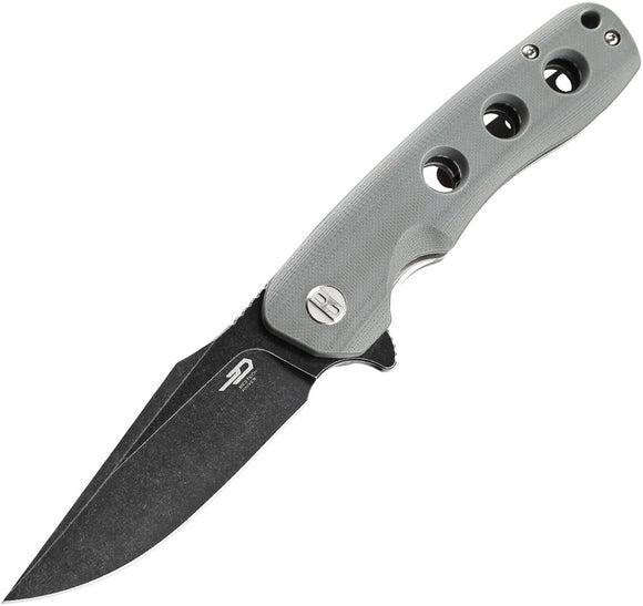Bestech Knives Arctic Linerlock Gray G10 Folding D2 Steel Pocket Knife G33C2
