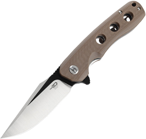Bestech Knives Arctic Linerlock Brown G10 Folding D2 Steel Pocket Knife G33D1