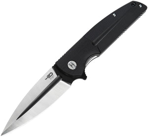 Bestech Knives FIN Linerlock Black 14c28n G10 Folding Knife 34a2