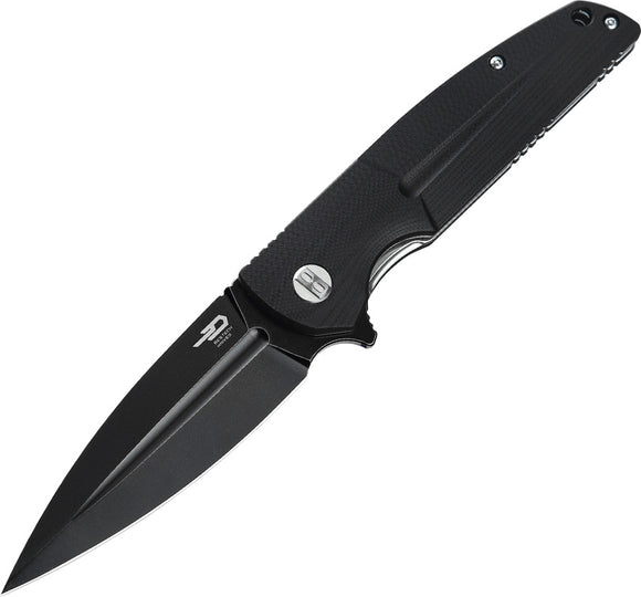 Bestech Knives FIN Linerlock Black 14c28n G10 Folding Knife 34a3
