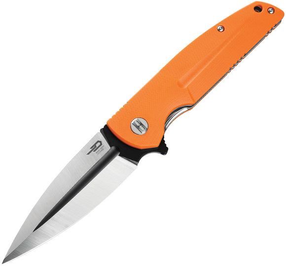 Bestech Knives FIN Linerlock Orange 14c28n G10 Folding Knife 34b2