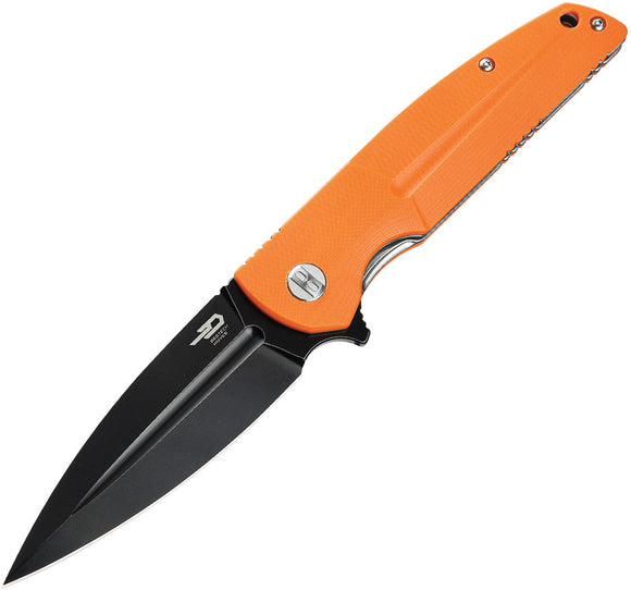 Bestech Knives FIN Linerlock Orange 14c28n G10 Folding Knife 34b3