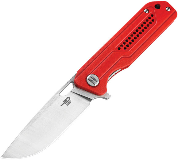 Bestech Knives Circuit Red G10 Handle K110 Satin Framelock Folding Knife G35C1